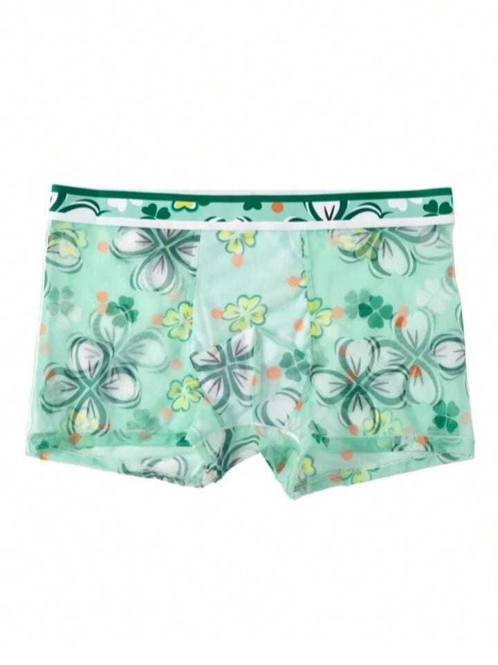 Bonga Boys Men's Floral Print Mesh Sexy Boxer Briefs Underwear